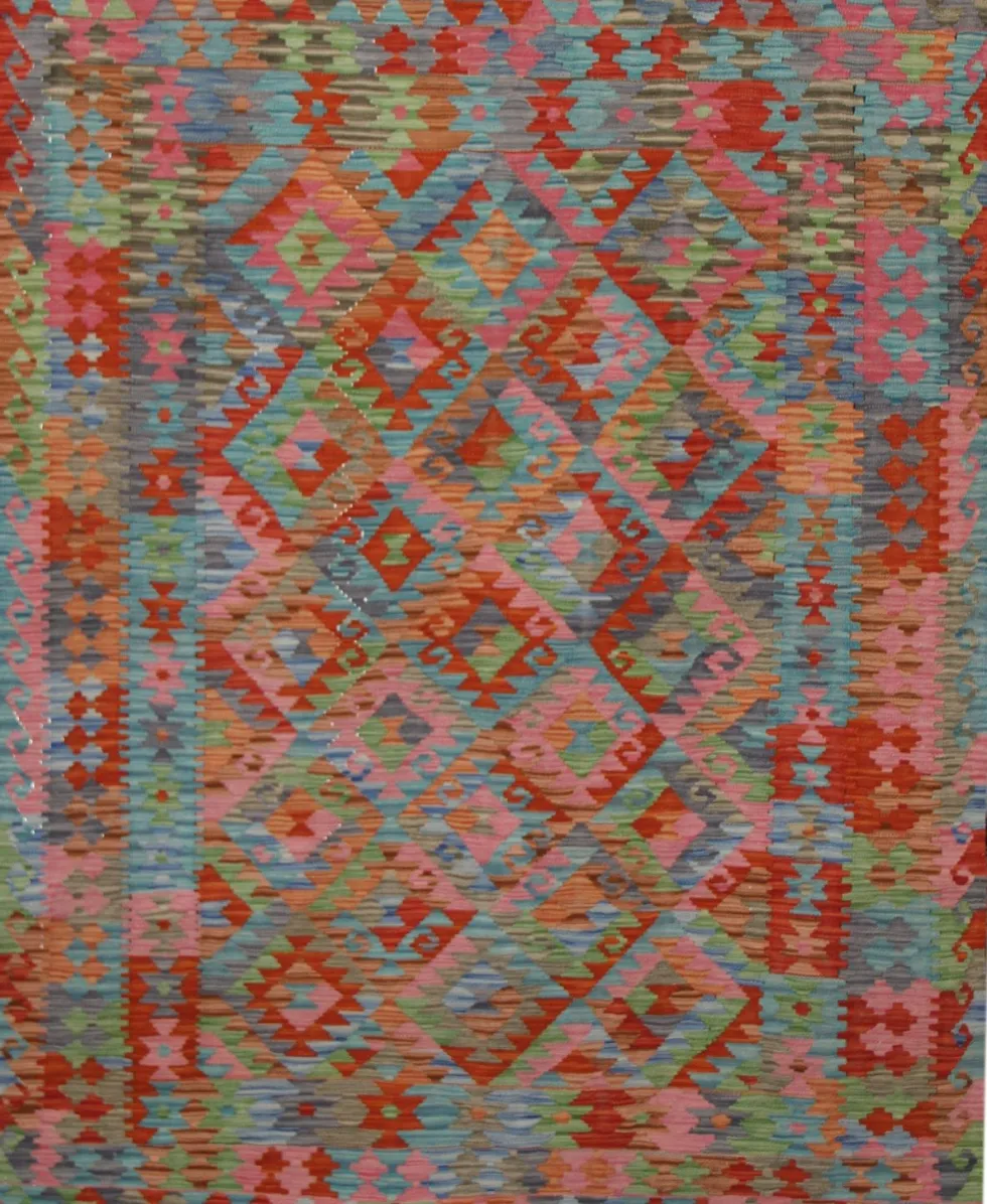 Aito matto Afghan Kelim, eri värejä ja kokoja