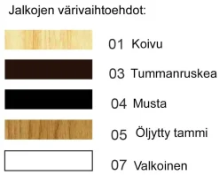 Amanda nojatuoli, eri värejä