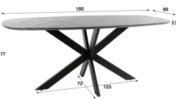 Amsterdam Onyx Cross ruokapöytä 180cm