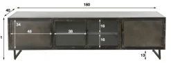 Amsterdam tv-taso 180cm, metallia