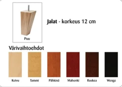 Anne 3+1+1 sohvakalusto, eri värejä