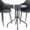 Bistro pyöreä parvekepöytä 60 cm lasikannella