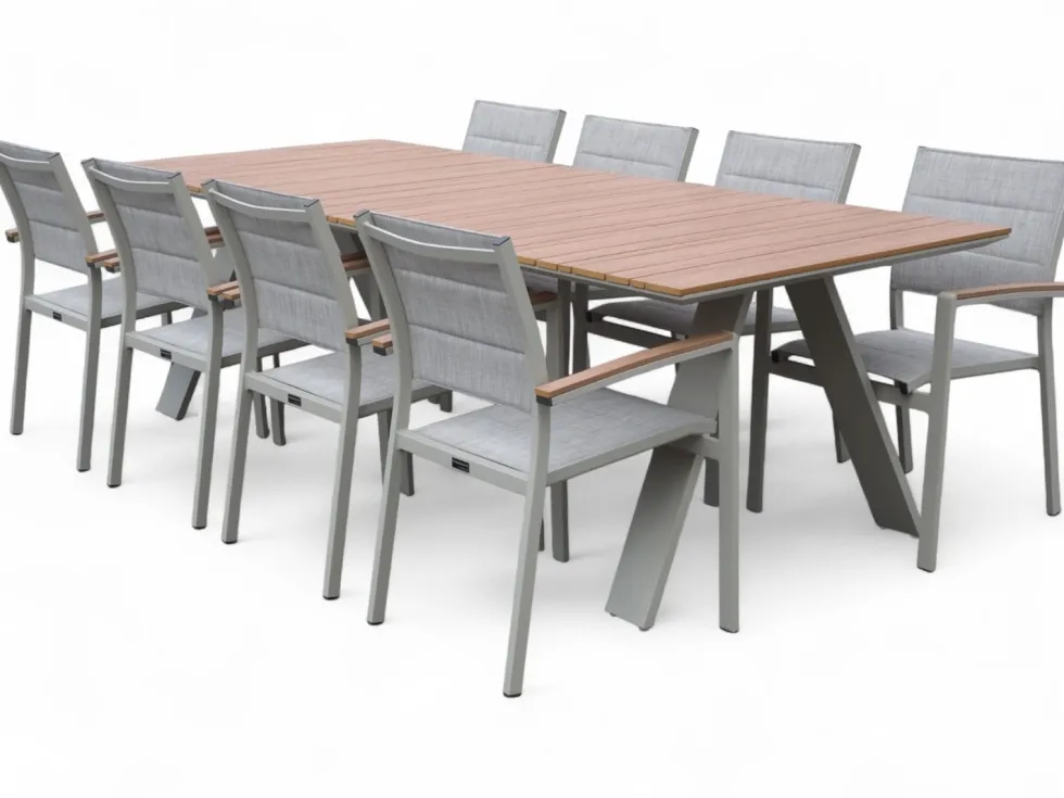 Cannes terassipöytä 250 cm + Tango tuolit