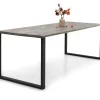 Edna ruokapöytä 140 x 90 cm harmaa, mustat metallijalat