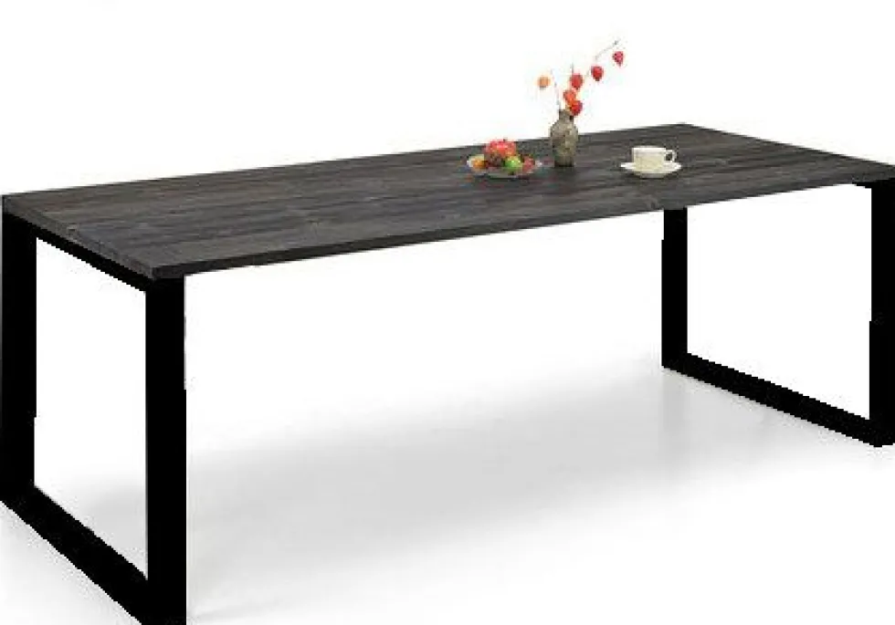 Edna ruokapöytä 220 x 90 cm musta, valkoiset tai mustat metallijalat
