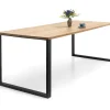 Edna ruokapöytä 140 x 90 cm ruskea, mustat metallijalat