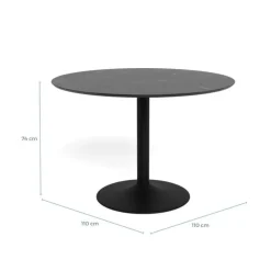 Eira pyöreä ruokapöytä 110cm, musta