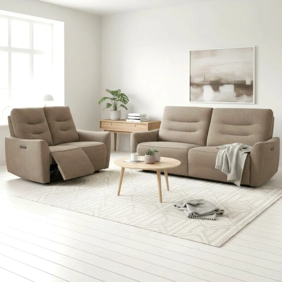 Evelyn 3+2 sohvakalusto sähkömekanismeilla, khaki