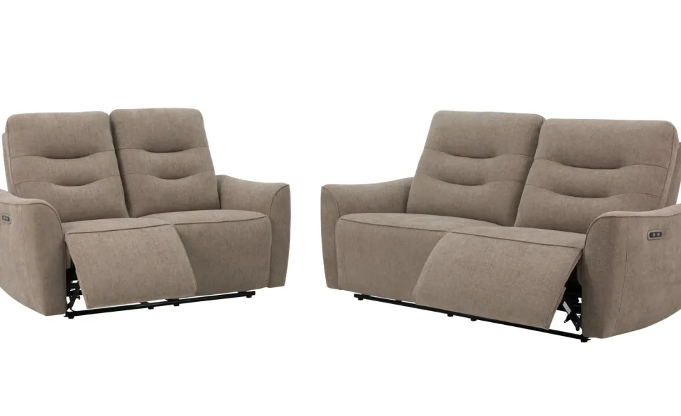 Evelyn 3+2 sohvakalusto sähkömekanismeilla, khaki