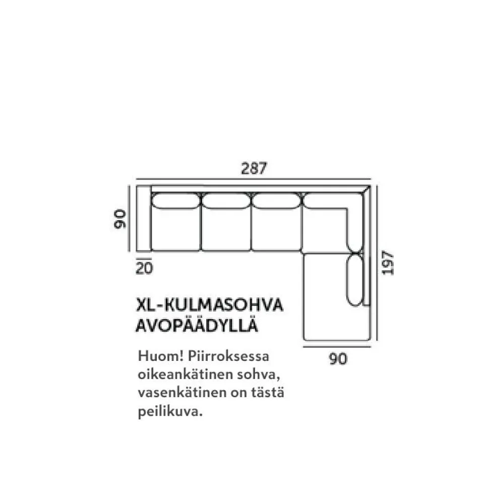 Gamma XL avokulmasohva tummanharmaa