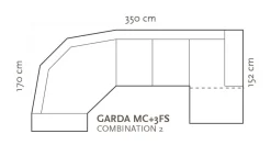 Garda 60-kulmasohva, eri värejä