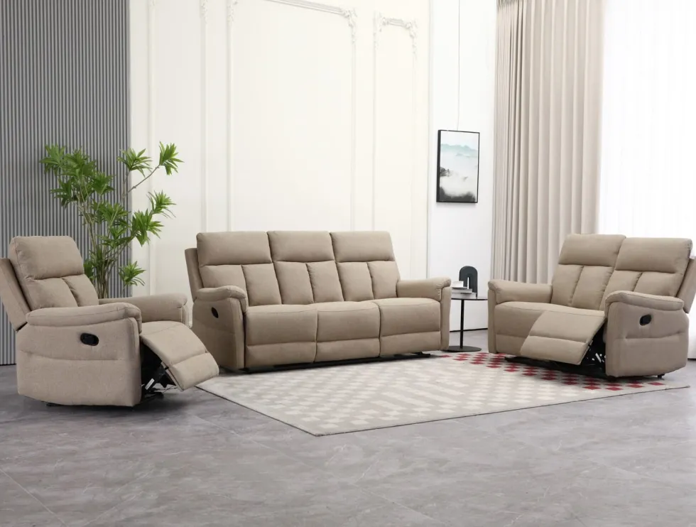 Grand 3+2+1 sohvakalusto mekanismeilla, beige