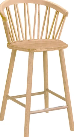 Hans K ZigZag baari nojatuoli 63cm, valkoöljytty tammi