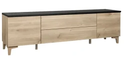 Hiipakka Niklas tv-taso 200 cm, umpiovilla ja laatikoilla