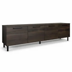 Hiipakka Solo TV-taso 220 cm ovilla, tummanruskea tammi