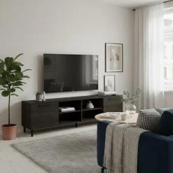 Hiipakka Solo TV-taso 220 cm, tummanruskea tammi
