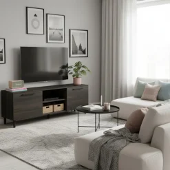 Hiipakka Solo TV-taso 166 cm, tummanruskea tammi