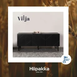 Hiipakka Vilja senkki 150cm umpiovilla, musta