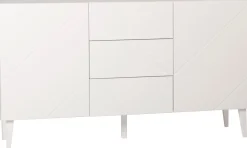 Hiipakka Vilja senkki 150cm valkoinen, 2ovea ja 3 laatikkoa