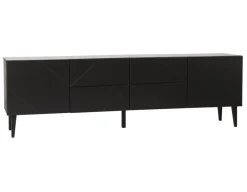 Hiipakka Vilja tv-taso 200cm laatikoilla ja ovilla, musta