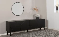 Hiipakka Vilja tv-taso 200cm ovilla, musta