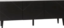 Hiipakka Vilja tv-taso 150cm ovilla, musta