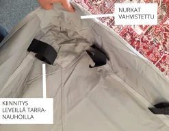 Hov paviljongin varakatto, eri värejä ja kokoja