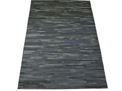 Härännahka-matto musta, raita 160x230 cm