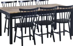 Kaski ruokaryhmä 180x90 + 6 Touko pinnatuolia, musta-tammi