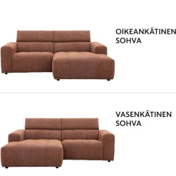 Kevin divaanisohva sähkömekanismilla, oranssi