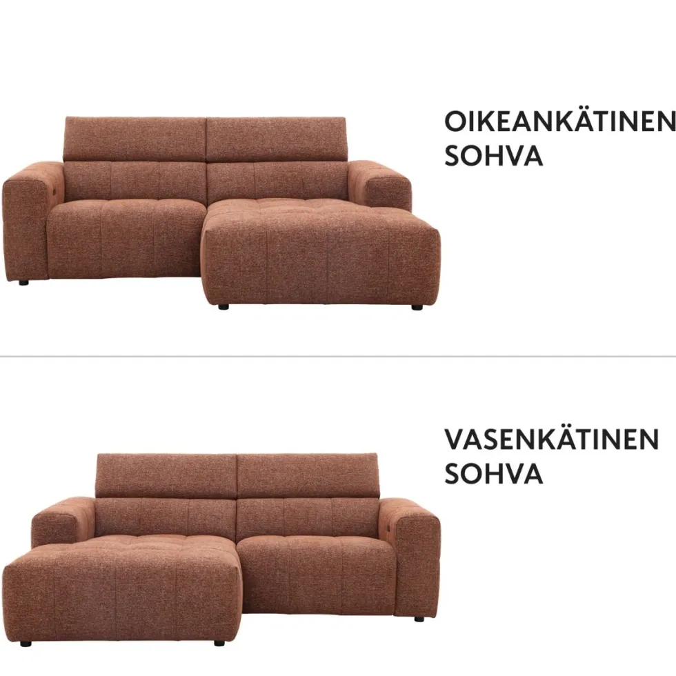 Kevin divaanisohva sähkömekanismilla, oranssi