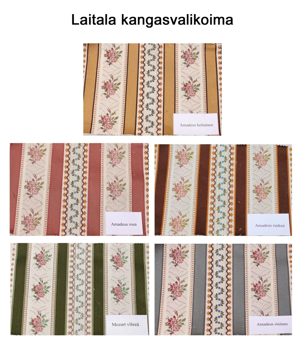 Laitala Talonpoikaisrokokoo lepotuoli, paljon värejä