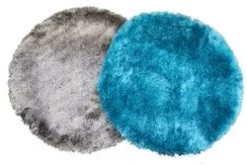 Lalee Lurex silk shaggy pyöreä 80 cm, turkoosi