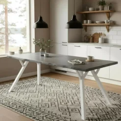 Lana lankkupöytä puujaloilla, eri kokoja ja värejä