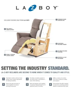 La-Z-Boy Rowan recliner mekanismituoli, ruskea nahka