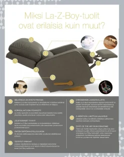 La-Z-Boy Rowan 3+1+1 recliner sohvakalusto, ruskea nahka