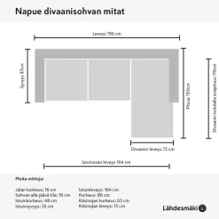 Napue divaanisohva tummanharmaa