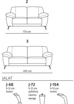 Neiser Cavalli 3+2 sohvakalusto, musta