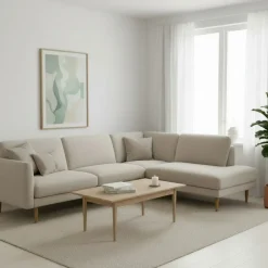 Neiser Lario avokulmasohva, vaalea beige