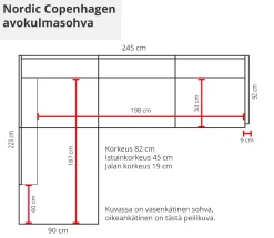 Nordic Copenhagen avokulmasohva, konjakinruskea
