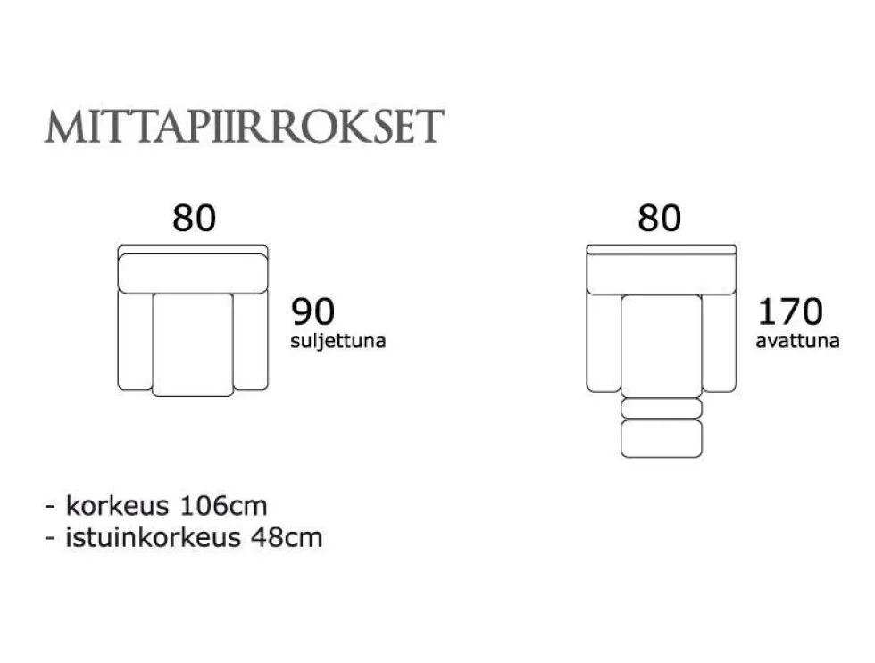 PK Furniture Togo Kick reclinertuoli, kangasverhoiltu