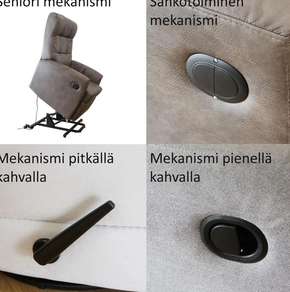 PK Madeleine Kick reclinertuoli, vintagenahkaa