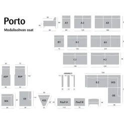 Porto rahi 75x60cm, eri värejä