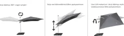 Roman LUX aurinkovarjo 3x3m, harmaa