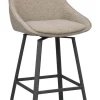 Rowico Alison baarijakkara tumma beige, mustat metallijalat