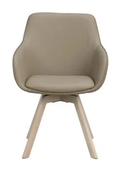 Rowico Alison nojatuoli, beige nahka/valkopesty tammi