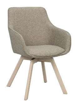 Rowico Alison nojatuoli tumma beige, valkopestyt tammijalat