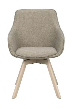 Rowico Alison nojatuoli tumma beige, valkopestyt tammijalat