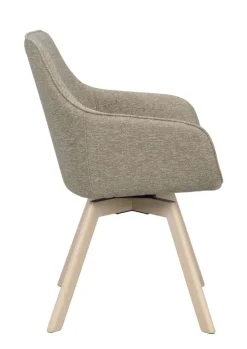 Rowico Alison nojatuoli tumma beige, valkopestyt tammijalat