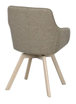 Rowico Alison nojatuoli tumma beige, valkopestyt tammijalat